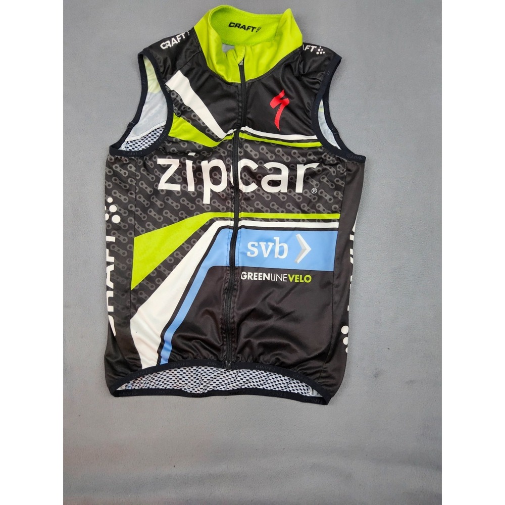 Craft Cycling Jersey Womens Medium Black Vest Zipcar Pockets Full Zip Bicycle